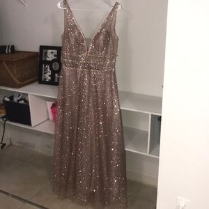 Glittery plus size prom dress